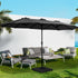 Outdoor Umbrella Twin Umbrellas Beach Garden Stand Base Sun Shade 4.57m - Black